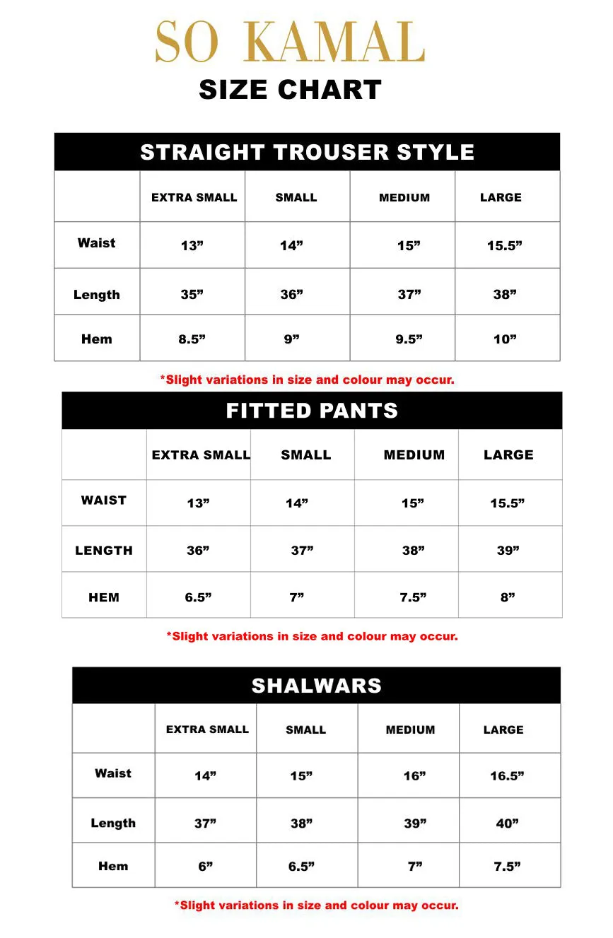 KHADDAR FITTED PANTS