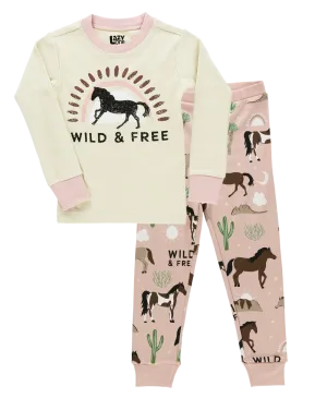 KID'S WILD & FREE HORSE PAJAMA SET
