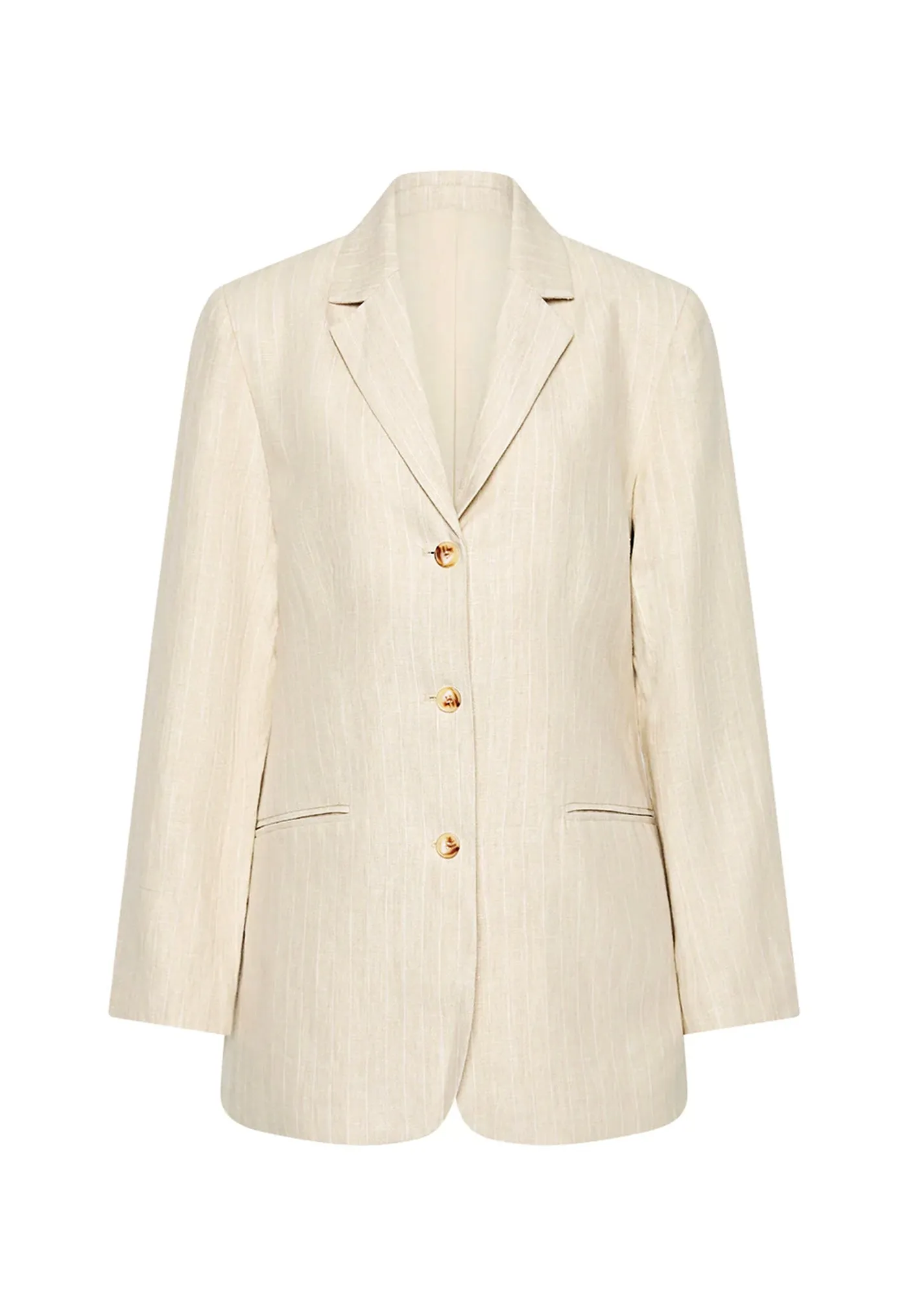 Leon Blazer - Beige Pinstripe