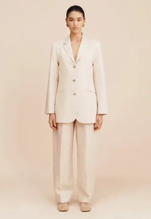 Leon Blazer - Beige Pinstripe