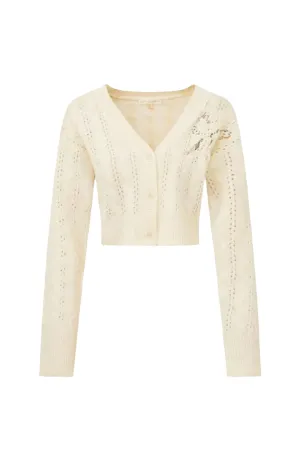 Leota Cropped Wool Cardigan - MARSHMALLOW BLISS