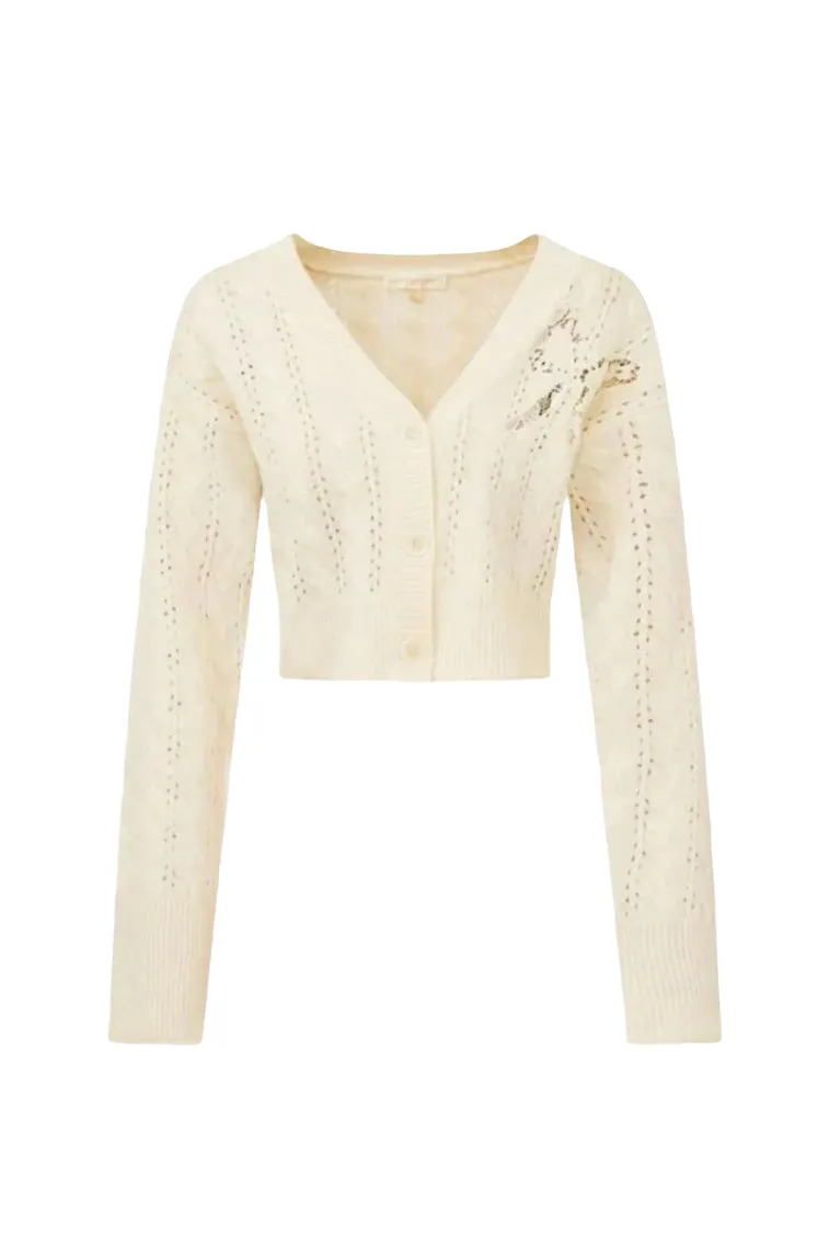 Leota Cropped Wool Cardigan - MARSHMALLOW BLISS