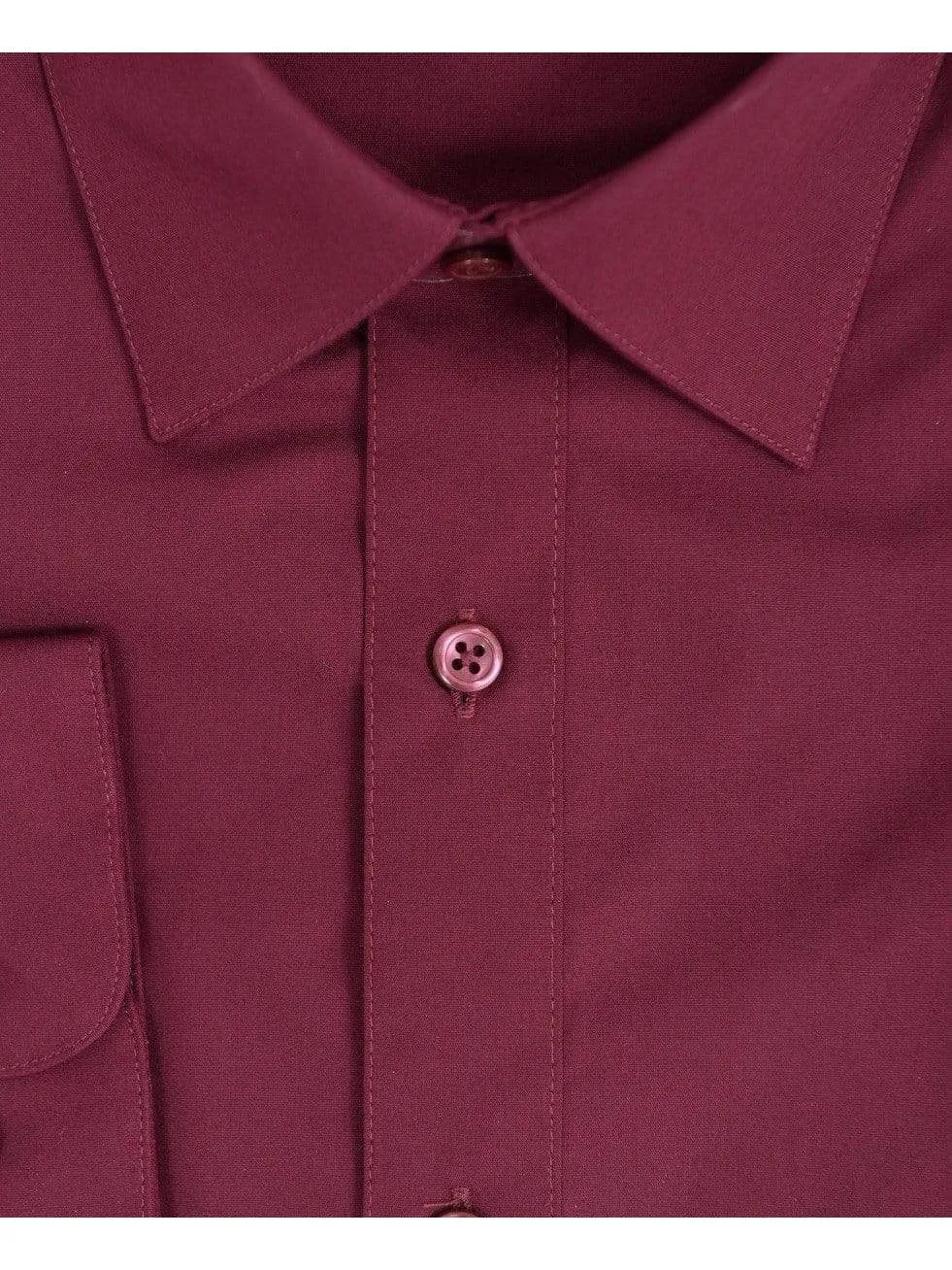 Marquis Classic Fit Solid Burgundy Wrinkle Resistant Cotton Blend Dress Shirt