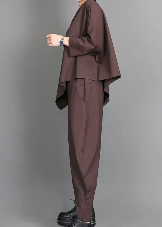 Natural Chocolate Pockets lantern Pants Spring
