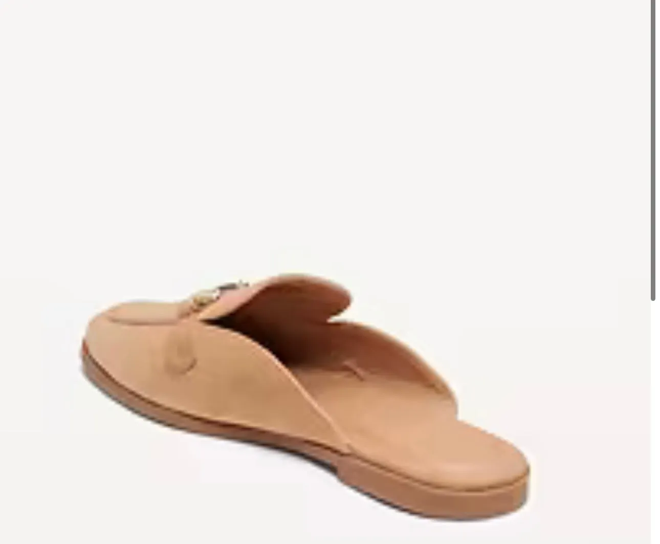 Old Navy Women’s Tan Suede Slip-On Flats with Metal Bit Detail, Size 6.5 - New