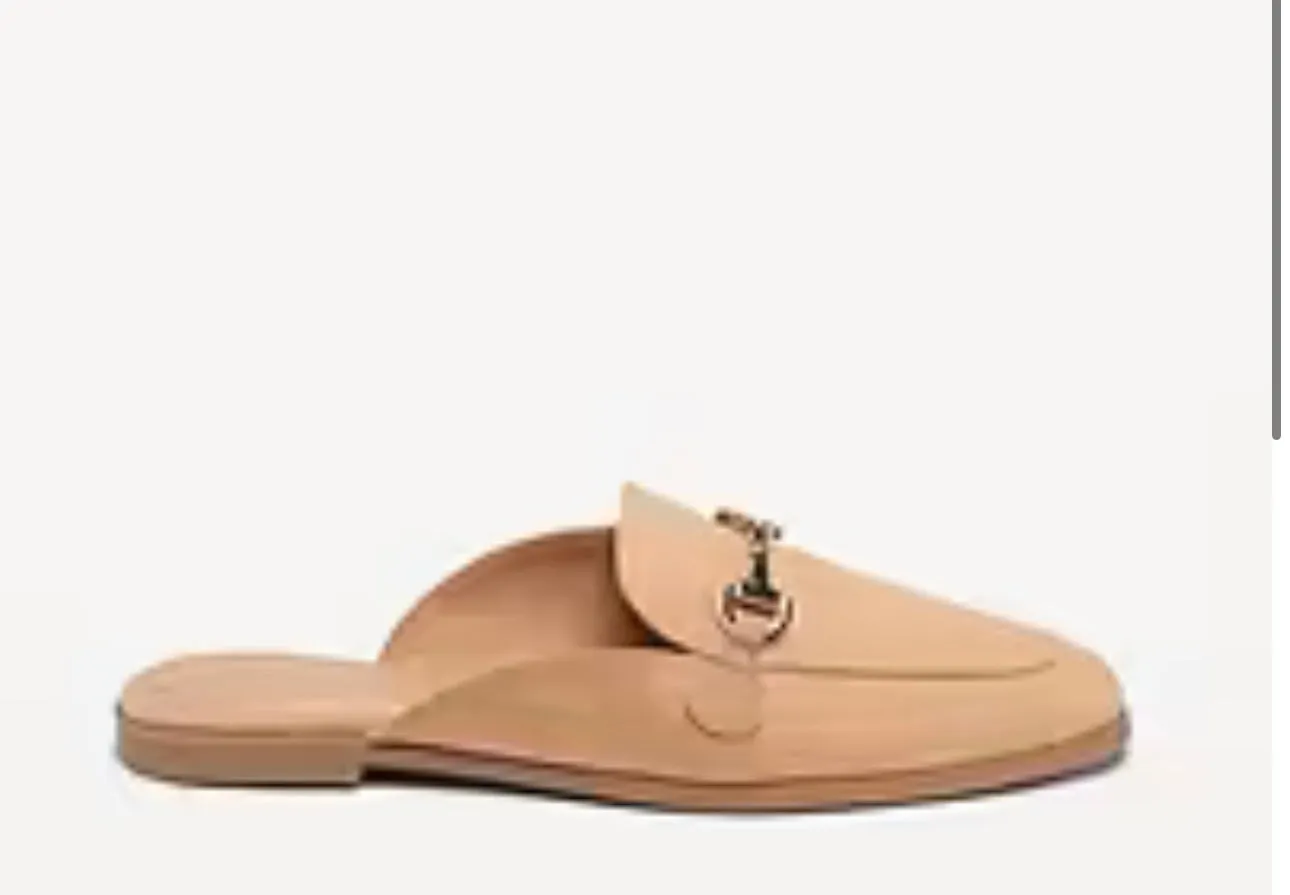 Old Navy Women’s Tan Suede Slip-On Flats with Metal Bit Detail, Size 6.5 - New
