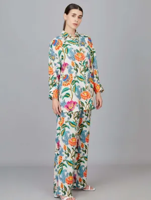 Relaxed-Fit Floral Linen Pant