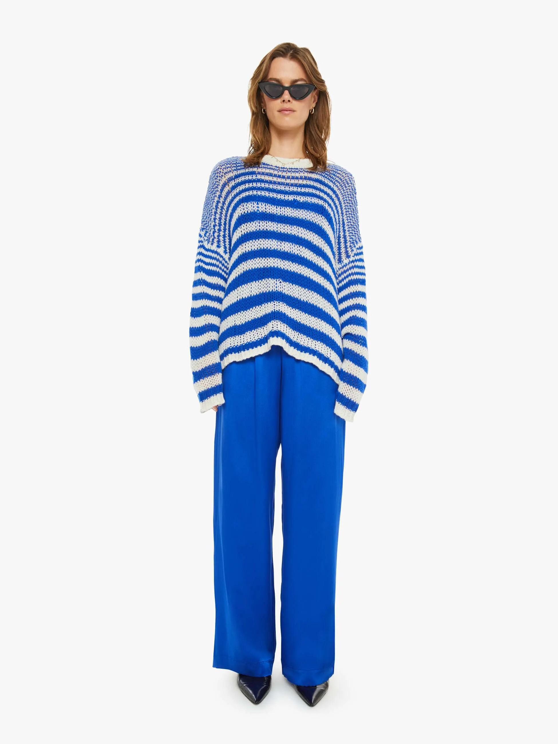 SABLYN Sheyla Slouchy Open Crewneck - Lapis Multi
