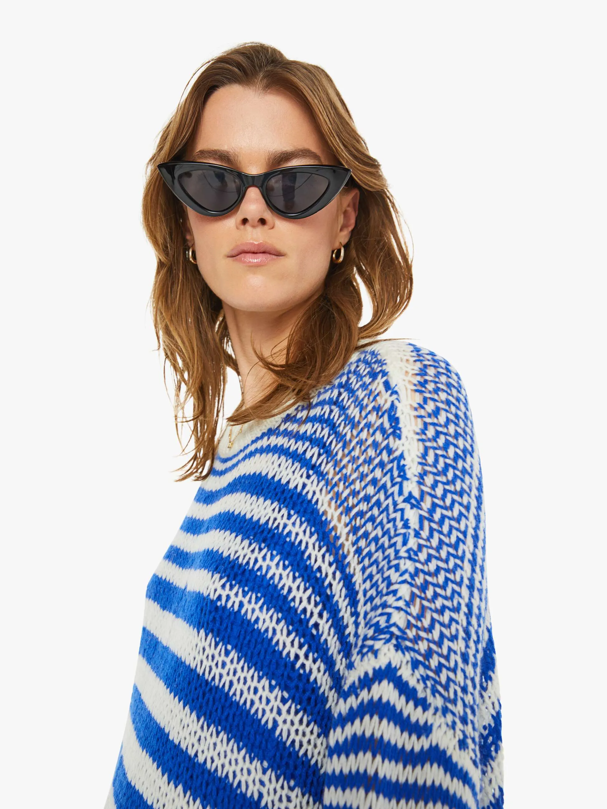 SABLYN Sheyla Slouchy Open Crewneck - Lapis Multi