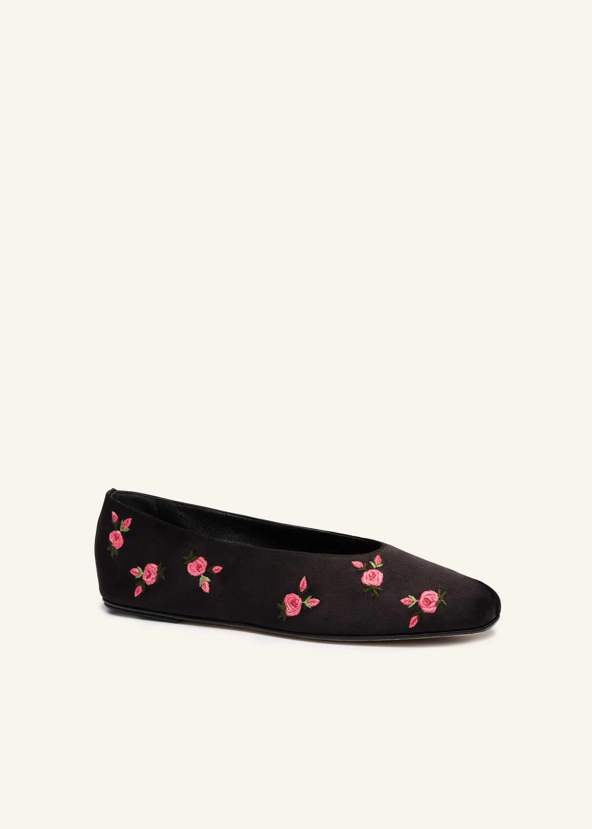 Satin ballet flats in black