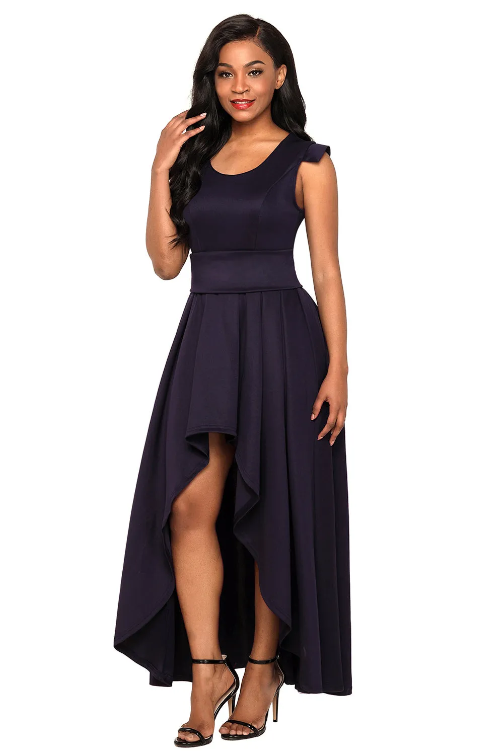 Sexy Navy Sophisticated Party Queen High Low Dress