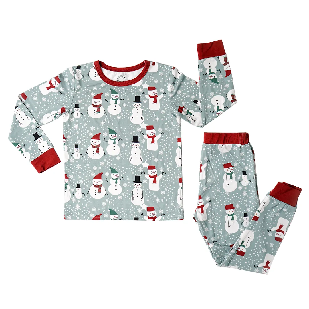 Snowman Bamboo Holiday Two Piece Pajama Set