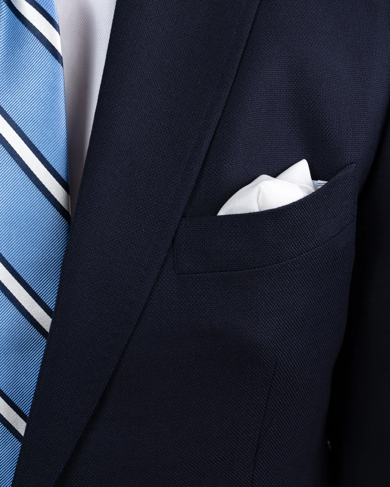 Stock Guabello Classic Hopsack Midnight Navy Blazer