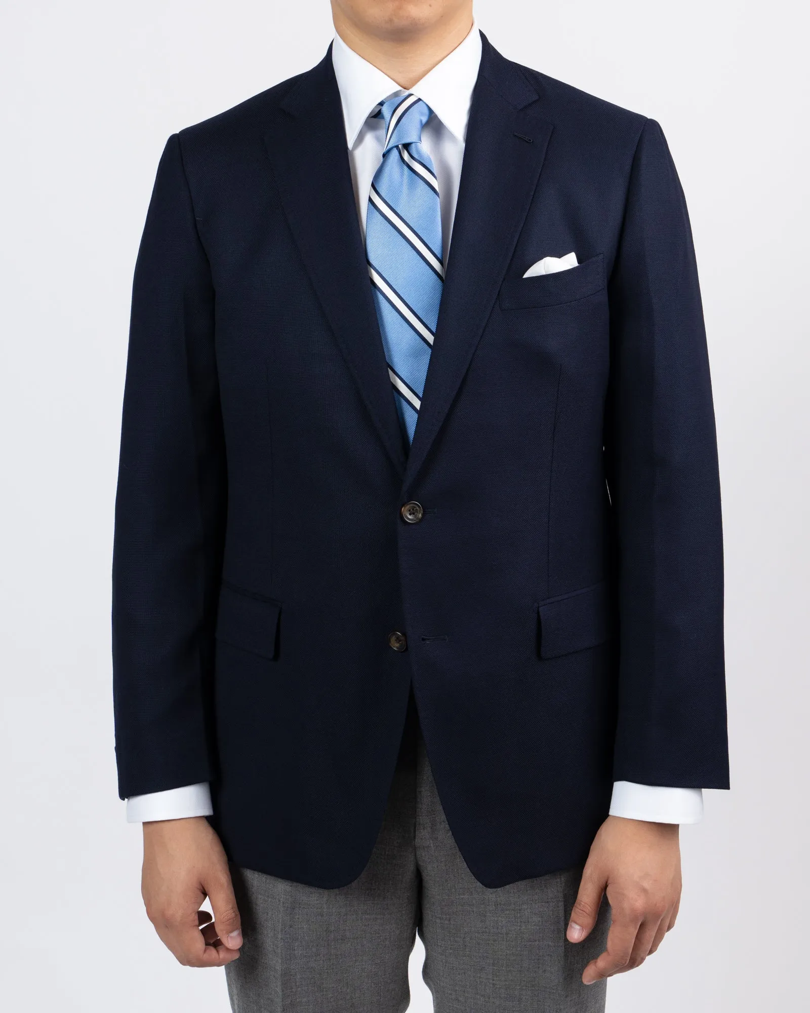 Stock Guabello Classic Hopsack Midnight Navy Blazer