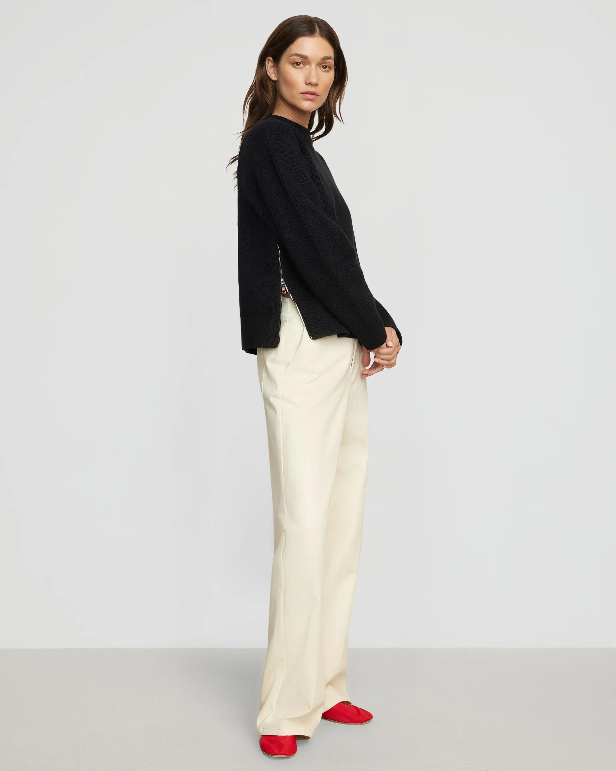 Tate Organic Cotton Side-Zip Sweater