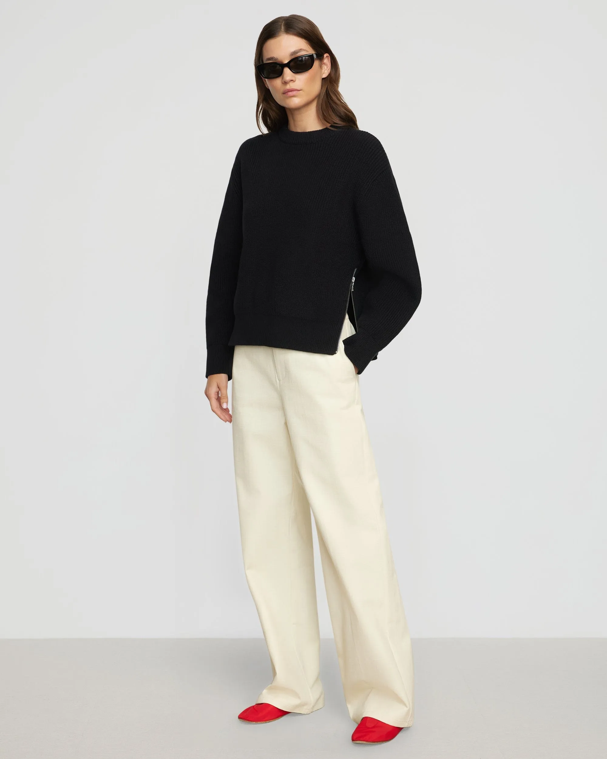 Tate Organic Cotton Side-Zip Sweater