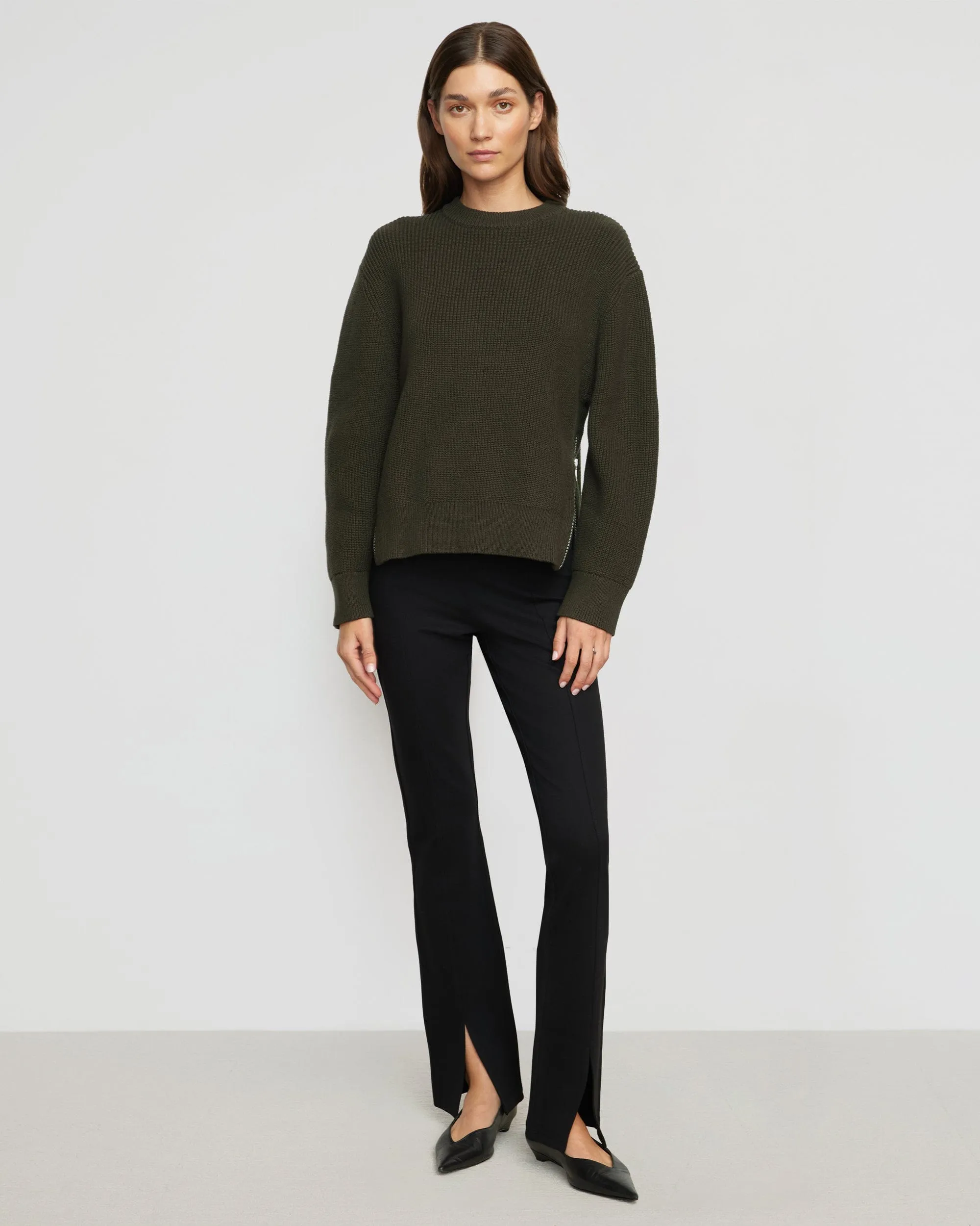 Tate Organic Cotton Side-Zip Sweater