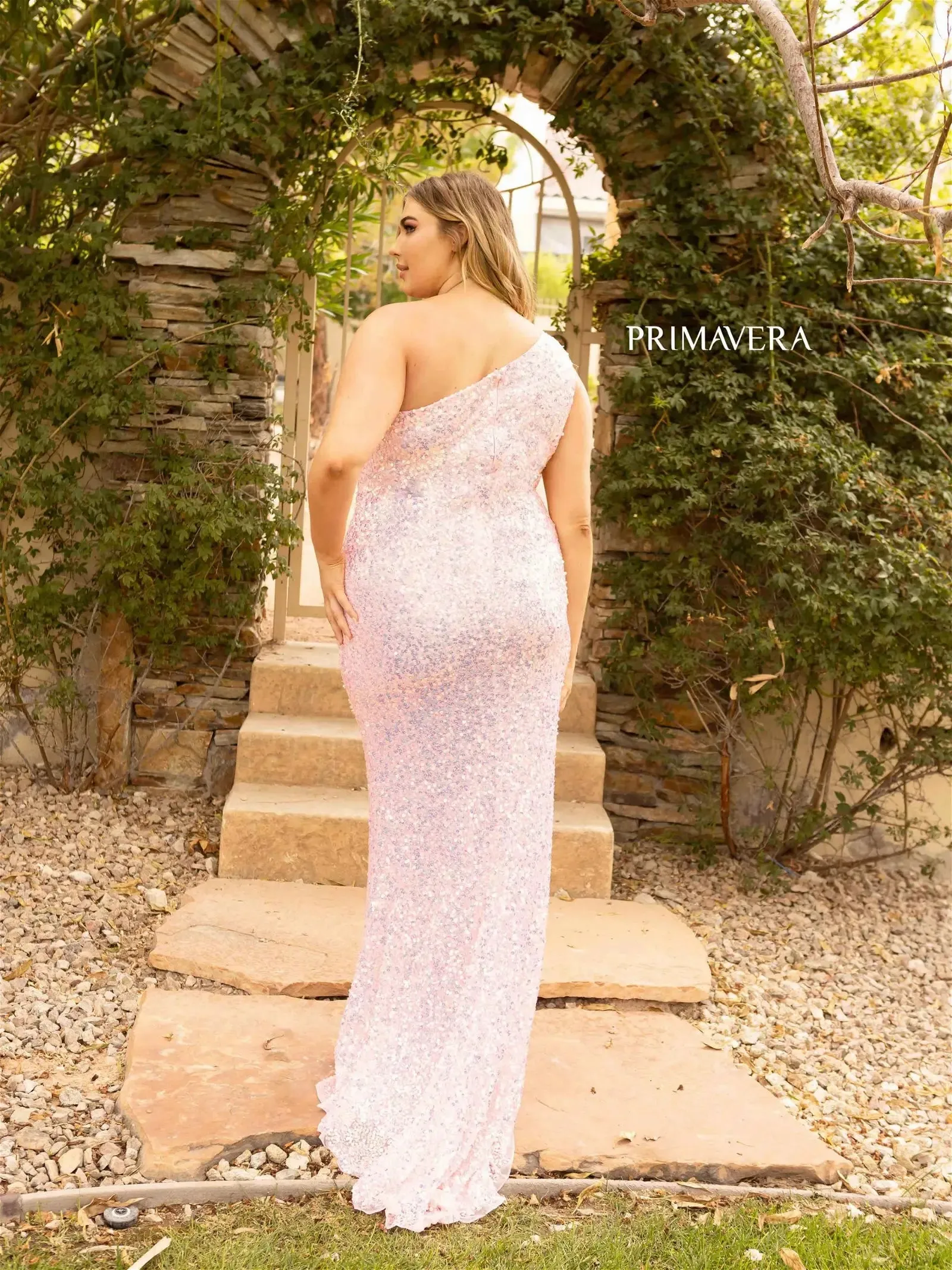 Tayla | One Shoulder Sequin Gown | Curvy By Primavera 14004