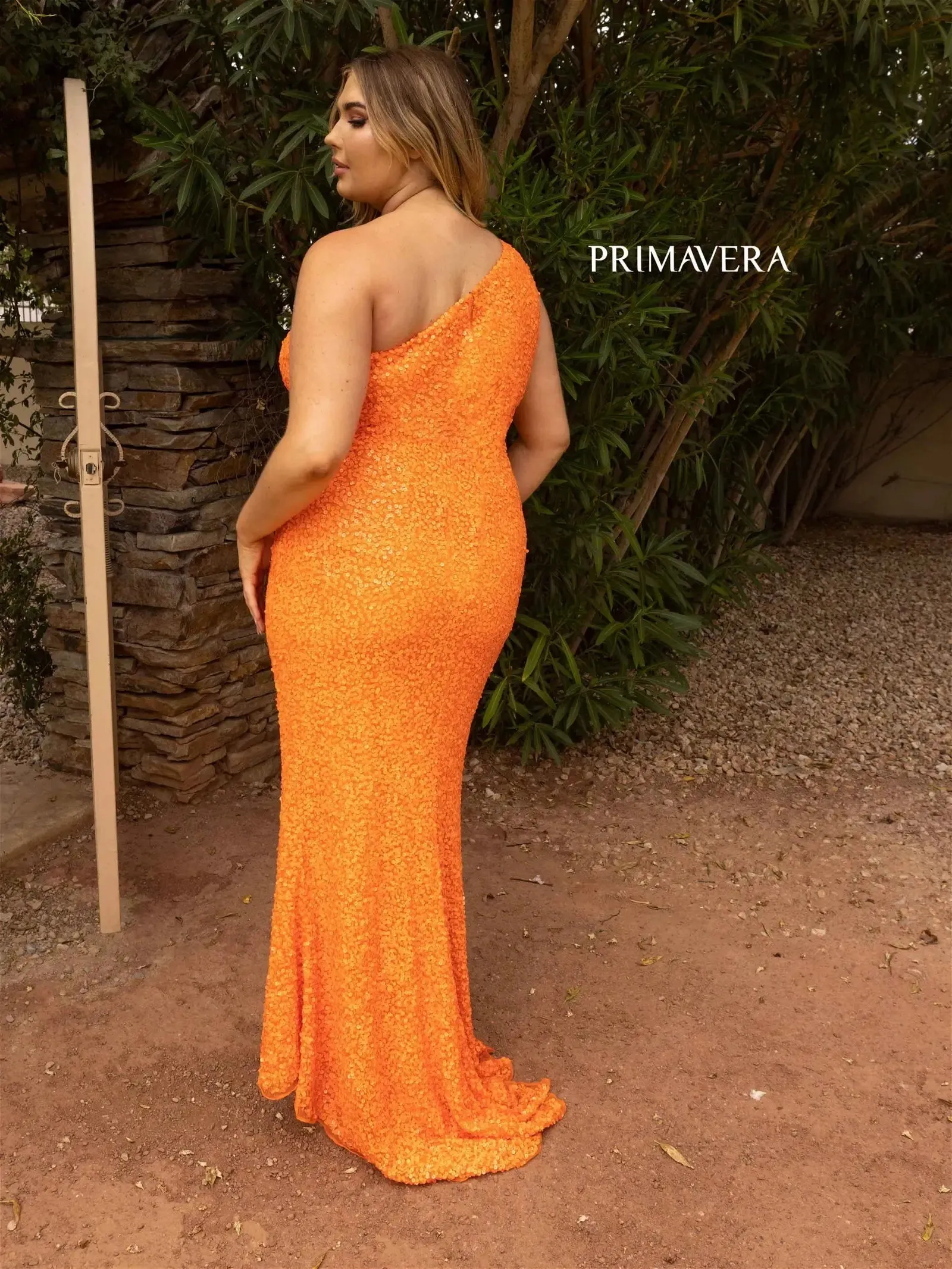 Tayla | One Shoulder Sequin Gown | Curvy By Primavera 14004