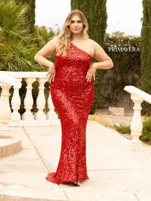 Tayla | One Shoulder Sequin Gown | Curvy By Primavera 14004