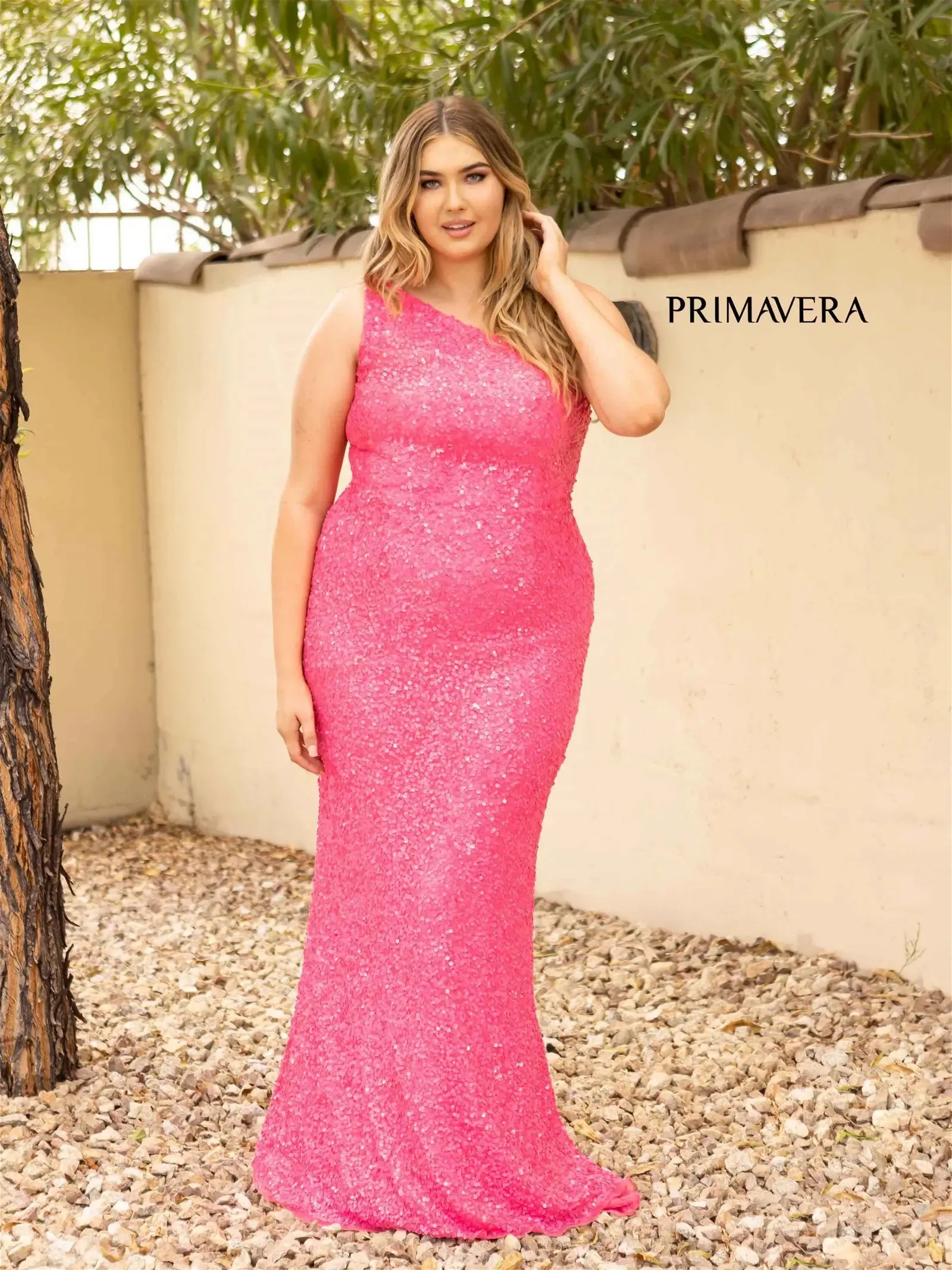 Tayla | One Shoulder Sequin Gown | Curvy By Primavera 14004