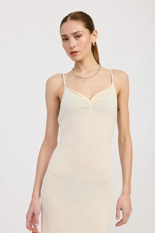 V-Neck Spaghetti Strap Midi Dress