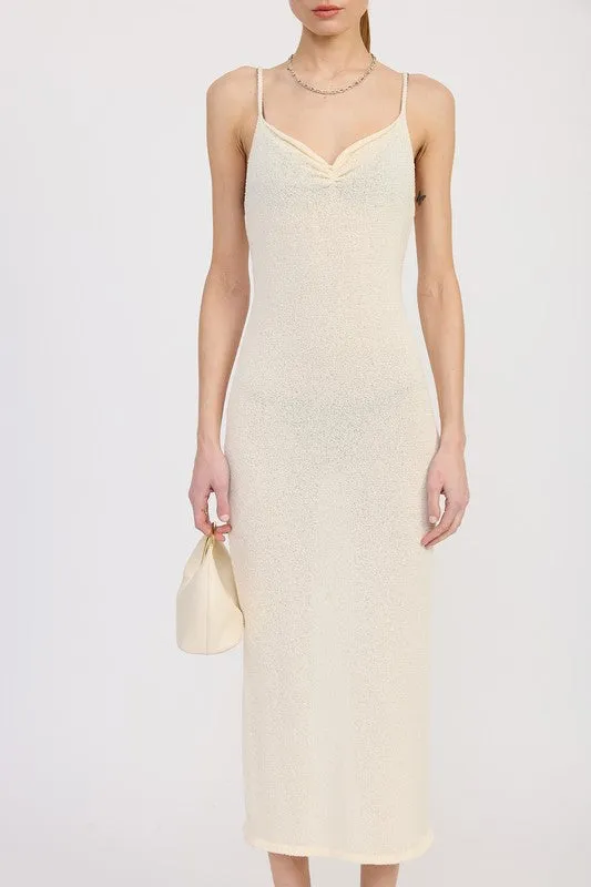 V-Neck Spaghetti Strap Midi Dress