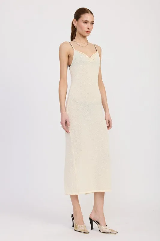 V-Neck Spaghetti Strap Midi Dress