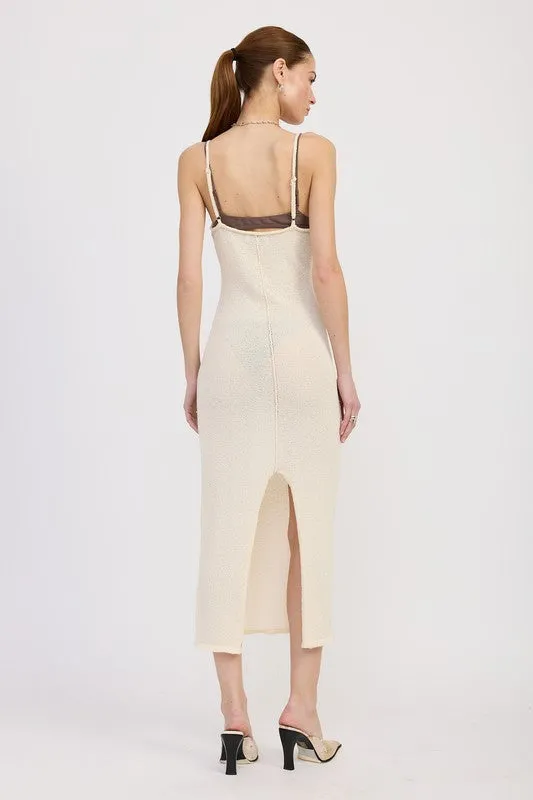 V-Neck Spaghetti Strap Midi Dress