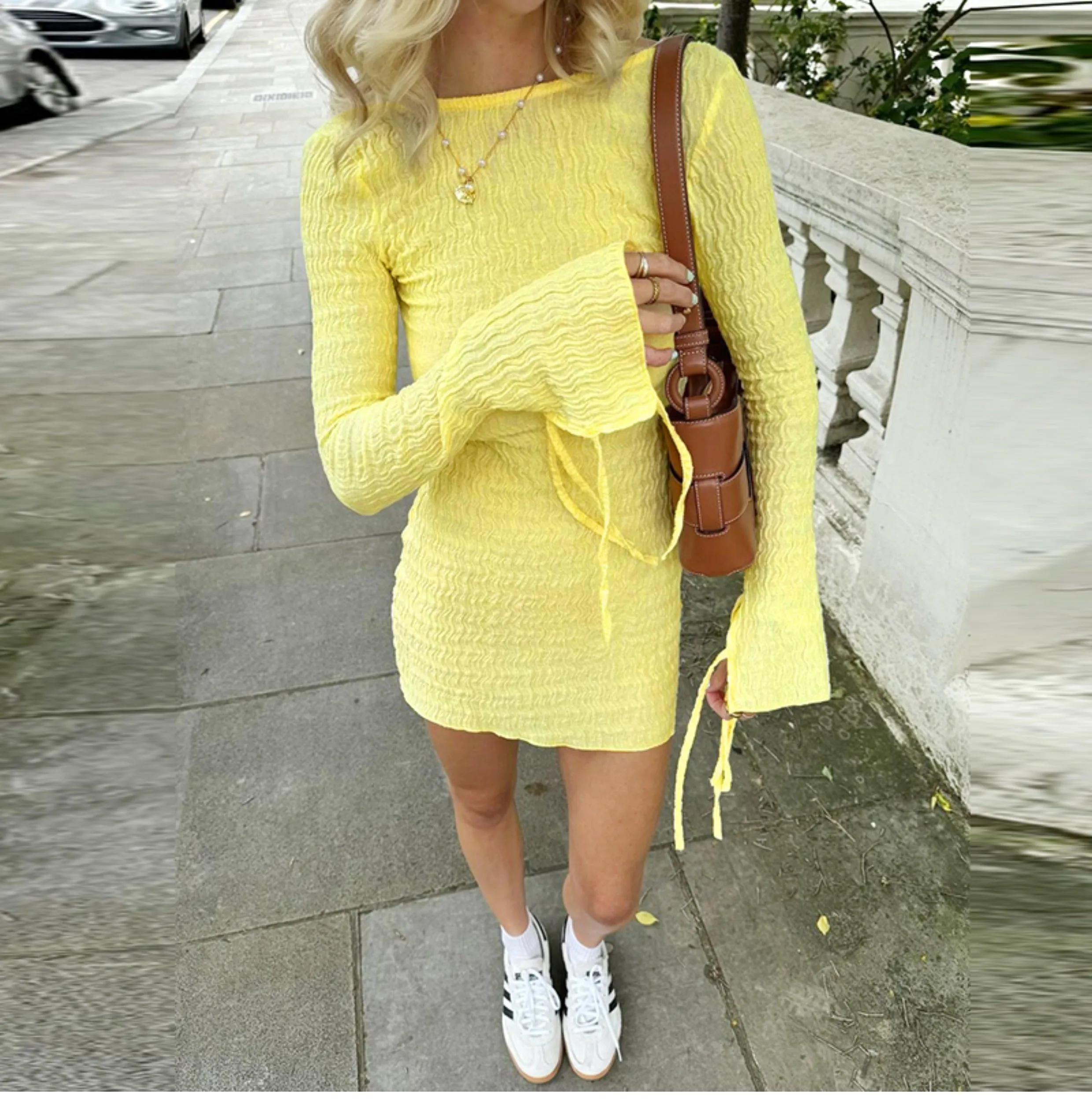 Vanessa Backless Textured Mini Dress