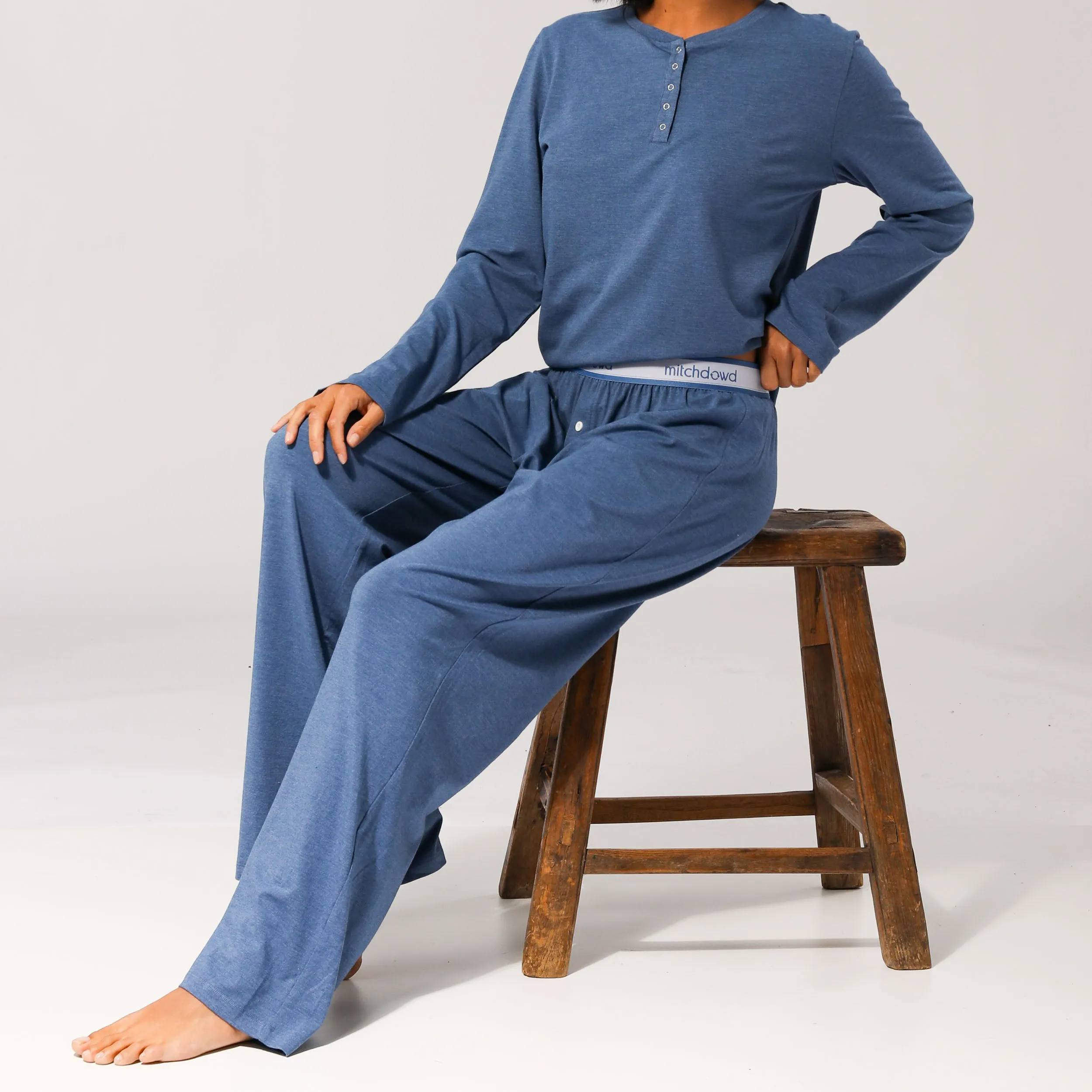 Women's Bamboo Knit Sleep Pants - Blue Marle